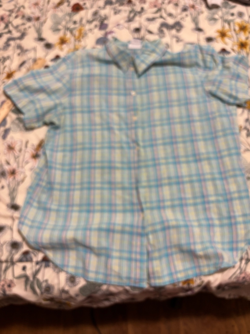 Y2K Venezia Pastel Plaid Short Sleeve Button-Up Shirt 22/24